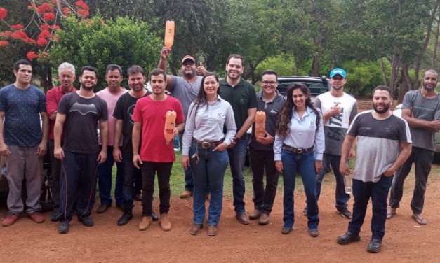 Fazenda de Coromandel recebe empresas amigas para confecção de armadilhas contra pragas