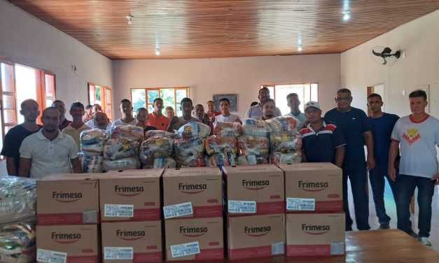 Em Poconé (MT), Fazenda da Esperança recebe doações de cestas básicas