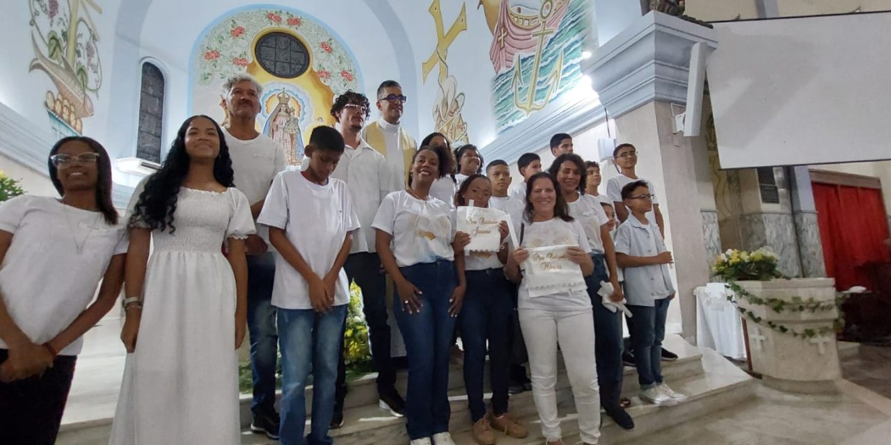 Em Alegre (ES), 3 acolhidas recebem o sacramento do Batismo e Primeira Eucaristia