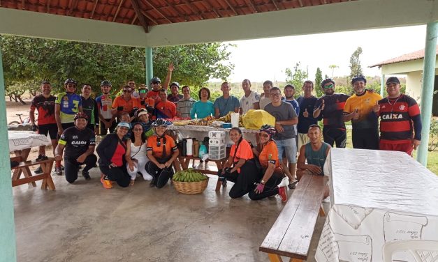 No Ceará, Pedal Solidário arrecada alimentos e produtos de higiene para a Fazenda da Esperança local